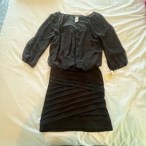 B Darlin Black Dress with Sheer Detail